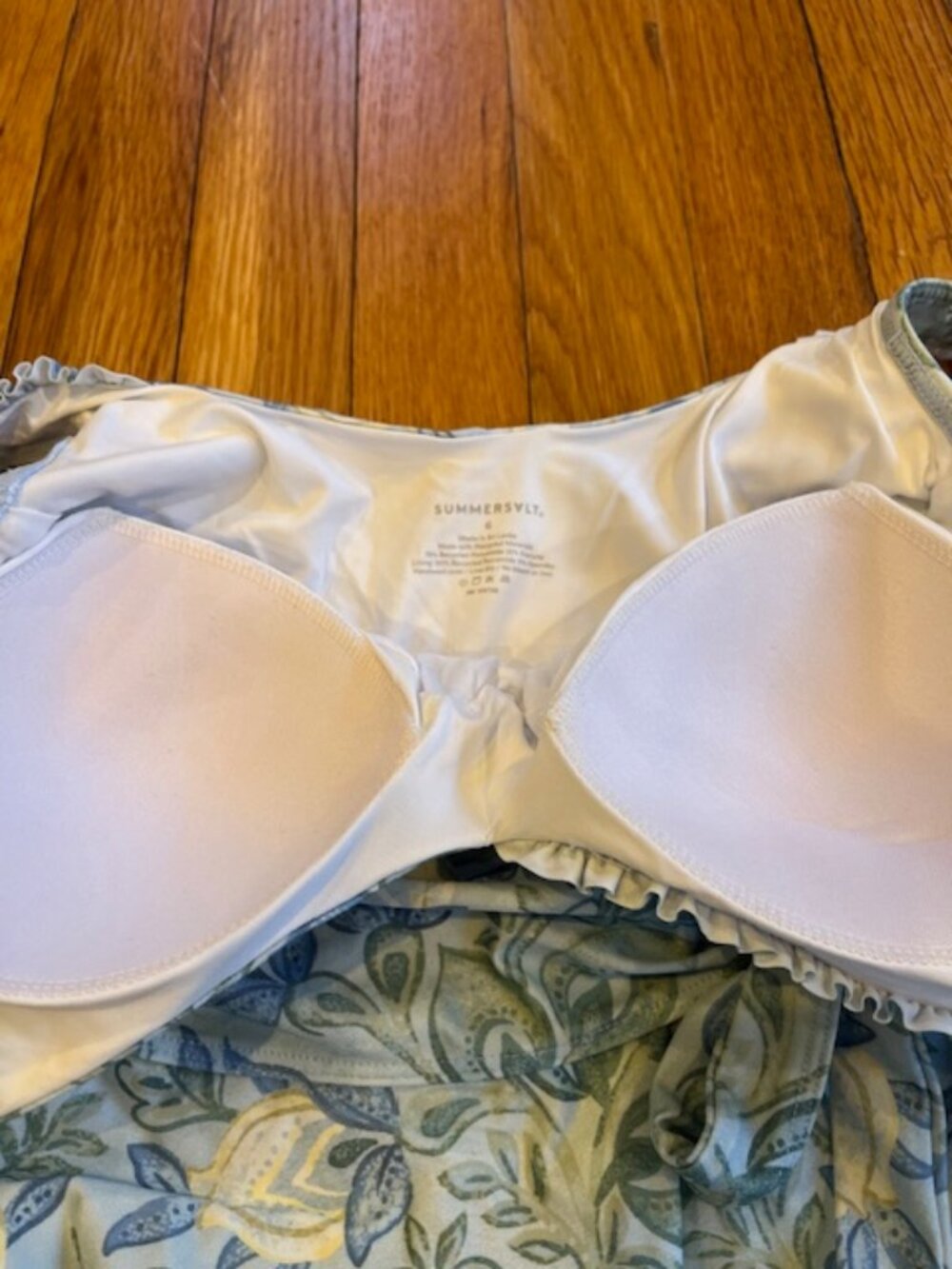summersalt Blue and White Floral One-Piece Swimsuit - Picture 4 of 7